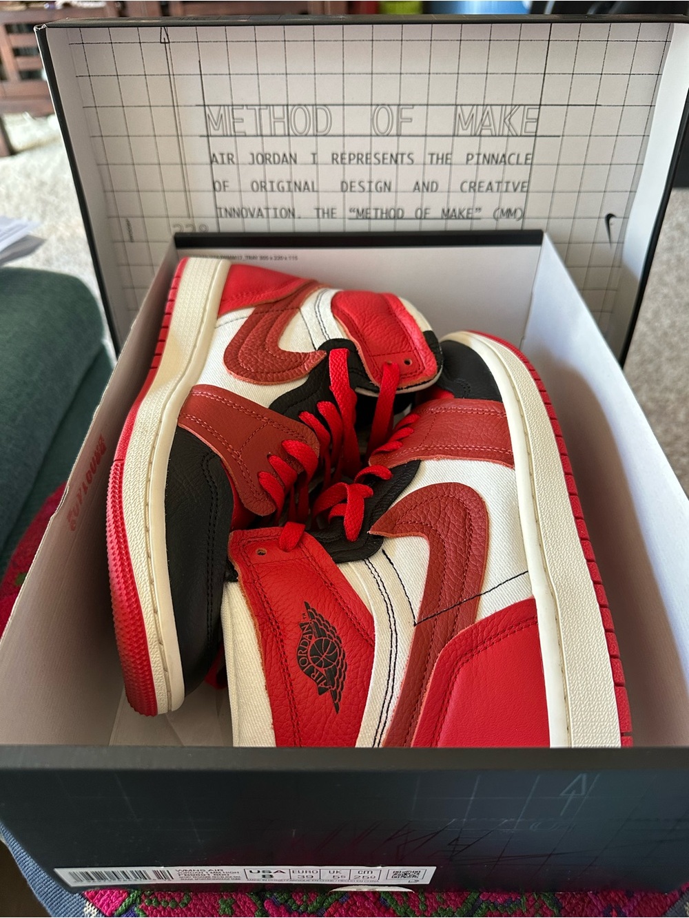 Jordan Red White Black High-Top Sneakers